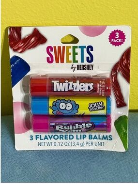 Hershey Candy Flavored Lip Balm, 3-pk, Twizzlers, Jolly Rancher, Bubble Yum